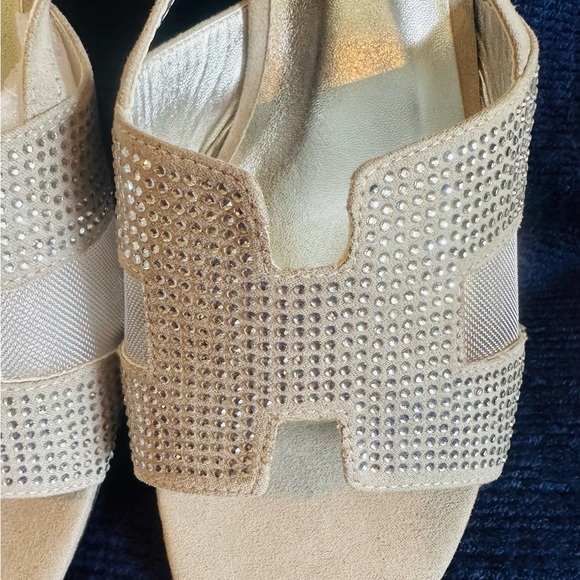 David Tate Amber Women's Sandal Sz#9M silver suede block cut slingback New - Picture 5 of 12